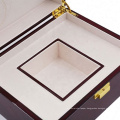 Small MOQ Custom Logo Printed Luxury Wooden Watch Packaging Box With Gold Lock